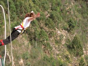 Jumping off the worlds highest bungy jump!